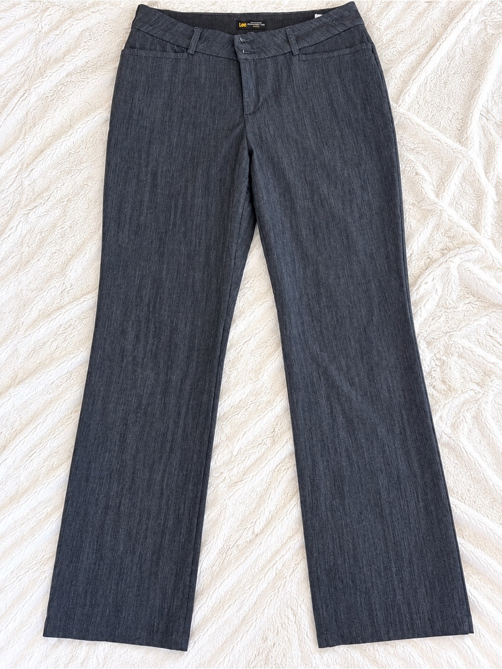 Lee Women's Straight Leg Pants in Charcoal Gray Size 12 Long
